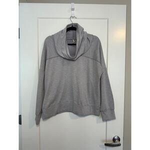 Lucy Women's Large Cowl Neck Hoodie Striped Sweatshirt Gorpcore